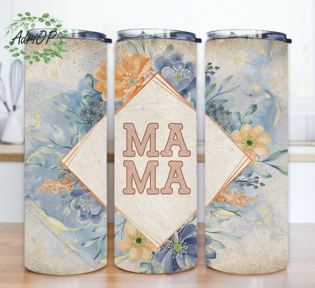 Boho Mama 20oz Tumbler Design, Boho Floral Tumbler Wrap, Watercolor Florals Tumbler Png, Mama Sublimation Png, Gift for Her, Digital Download Sublimation AdriOP 