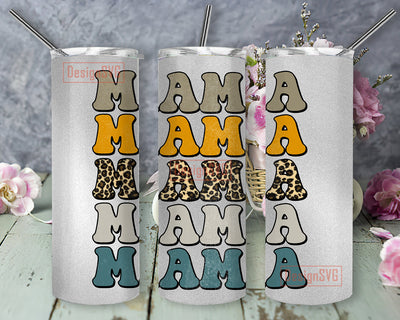 Boho Mama Tumbler Template, Mama Leorad 20oz Skinny Tumbler, Mothers Day Tumbler Png, Mama Sublimation Design, Digital Download Sublimation DesignSVG 