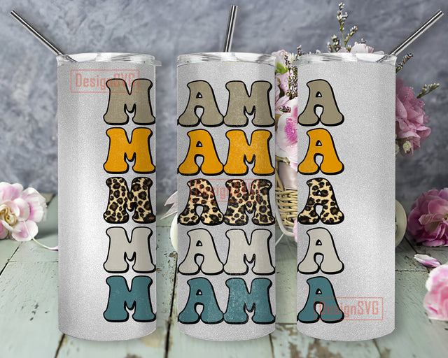 Boho Mama Tumbler Template, Mama Leorad 20oz Skinny Tumbler, Mothers Day Tumbler Png, Mama Sublimation Design, Digital Download Sublimation DesignSVG 