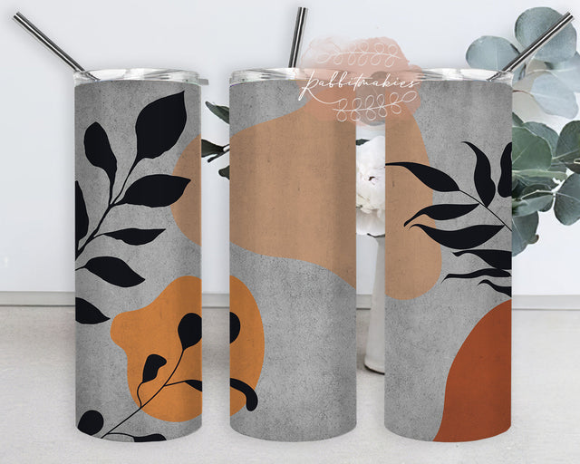 Boho Minimal Leaves Tumbler Wrap, Boho Leaves 20oz Skinny Tumbler, Boho Botanical Tumbler Template, Boho Sublimation Design for Straight, Digital Download Sublimation Rabbitmakies 