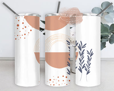 Boho Minimalist Leaves 20oz Tumbler Wrap, Abstract Leaves Tumbler Png, Abstract Sun Design Png, Boho Leaves Sublimation Design for Straight, Instant Download Sublimation Rabbitmakies 