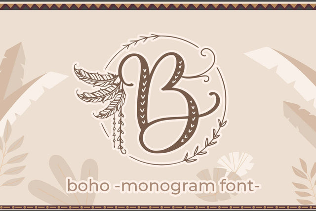 Boho Monogram Font Abo Daniel Studio 