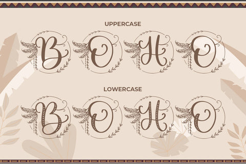 Boho Monogram Font Abo Daniel Studio 