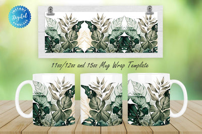 Boho Monsteras 11, 12 & 15 Oz Mug Sublimation Sublimation Regulrcrative 
