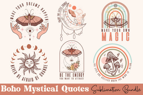 Boho Mystical Quotes Sublimation Bundle Sublimation Rupkotha 