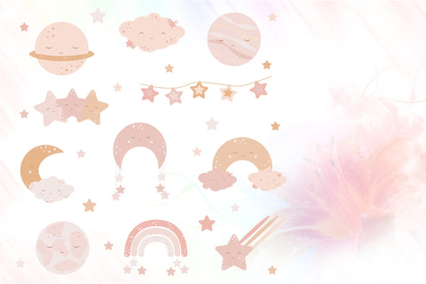 Boho nursery clipart set. Baby wall décor Sublimation LuckyTurtleArt 