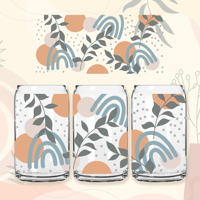 Boho Rainbow 16 oz Libbey Glass Can Tumbler Sublimation Design,Rainbows and Tropical Tumbler Wrap,Glass Can Instant Download PNG File Sublimation PrintingLife 