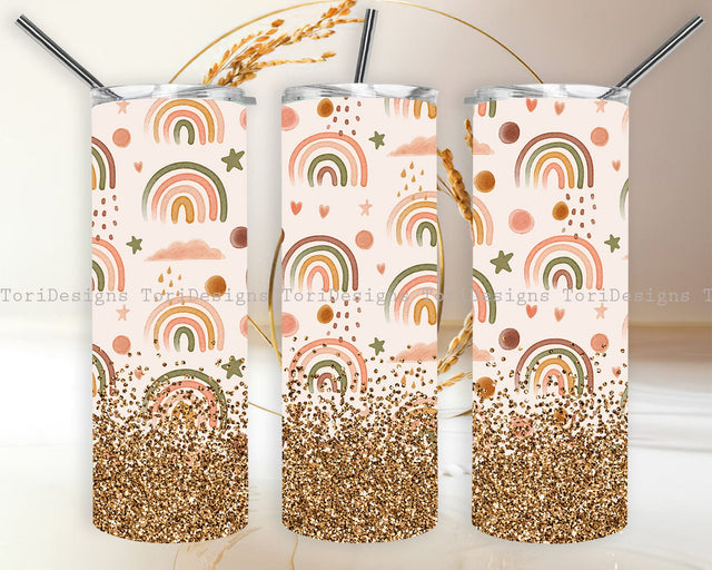 Boho Rainbow 20 oz Skinny Tumbler Sublimation Design Sublimation ToriDesigns 