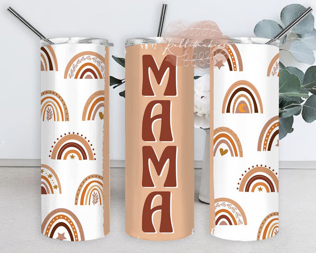 Boho Rainbow 20oz Tumbler Wrap, Boho Mama Tumbler Design, Rainbow Mama Tumbler Png, Mama Sublimation Design, Instant Download Sublimation Rabbitmakies 