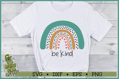 Boho Rainbow - Be Kind Inspirational SVG Cut File SVG Crunchy Pickle 