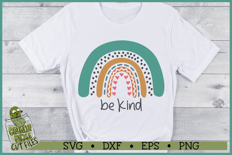 Boho Rainbow - Be Kind Inspirational SVG Cut File SVG Crunchy Pickle 