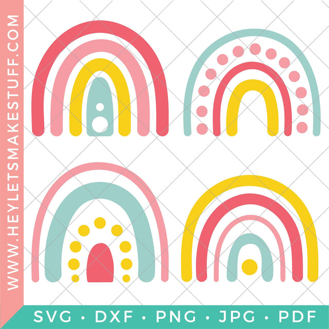 Boho Rainbow Bundle SVG Hey Let's Make Stuff 