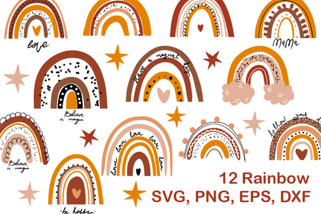 Boho Rainbow Bundle SVG Svgcraft 