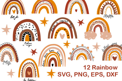 Boho Rainbow Bundle SVG Svgcraft 