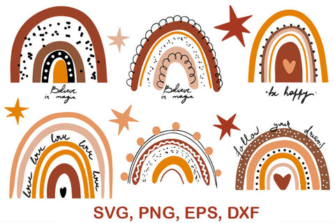 Boho Rainbow Bundle SVG Svgcraft 