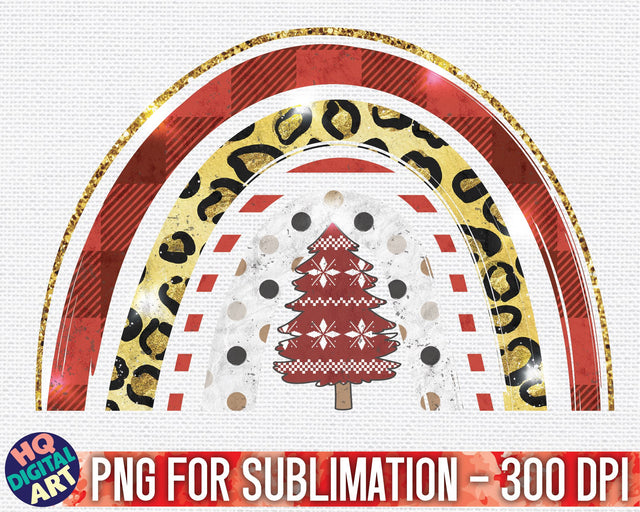 Boho Rainbow Christmas PNG Sublimation SVG HQDigitalArt 