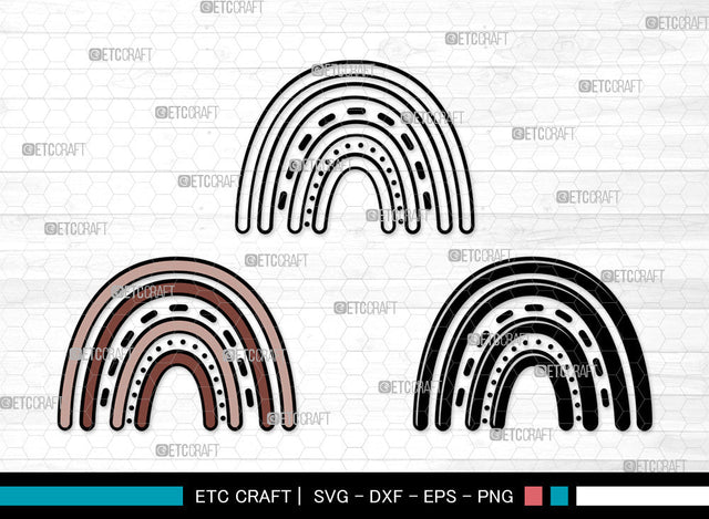 Boho Rainbow Clipart SVG, Rainbow Svg, Pastel Rainbow Svg, Rainbow Doodle Svg, Sweet Rainbow Svg, Leopard Rainbow Svg, Boho Rainbow Svg Bundle SVG ETC Craft 