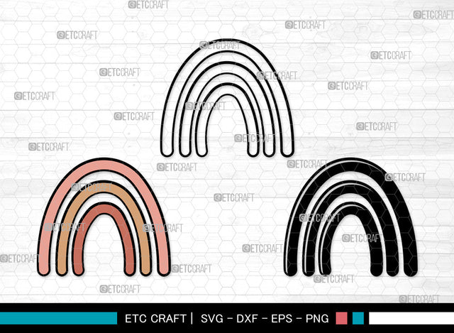 Boho Rainbow Clipart SVG, Rainbow Svg, Pastel Rainbow Svg, Rainbow Doodle Svg, Sweet Rainbow Svg, Leopard Rainbow Svg, Boho Rainbow Svg Bundle SVG ETC Craft 