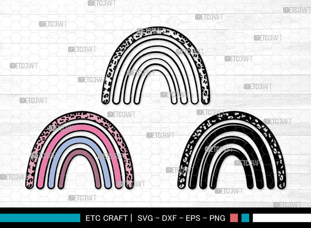 Boho Rainbow Clipart SVG, Rainbow Svg, Pastel Rainbow Svg, Rainbow Doodle Svg, Sweet Rainbow Svg, Leopard Rainbow Svg, Boho Rainbow Svg Bundle SVG ETC Craft 