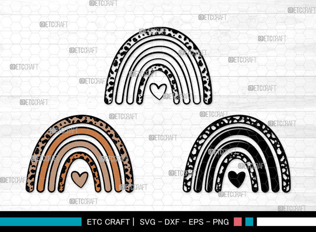 Boho Rainbow Clipart SVG, Rainbow Svg, Pastel Rainbow Svg, Rainbow Doodle Svg, Sweet Rainbow Svg, Leopard Rainbow Svg, Boho Rainbow Svg Bundle SVG ETC Craft 