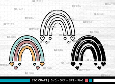 Boho Rainbow Clipart SVG, Rainbow Svg, Pastel Rainbow Svg, Rainbow Doodle Svg, Sweet Rainbow Svg, Leopard Rainbow Svg, Boho Rainbow Svg Bundle SVG ETC Craft 