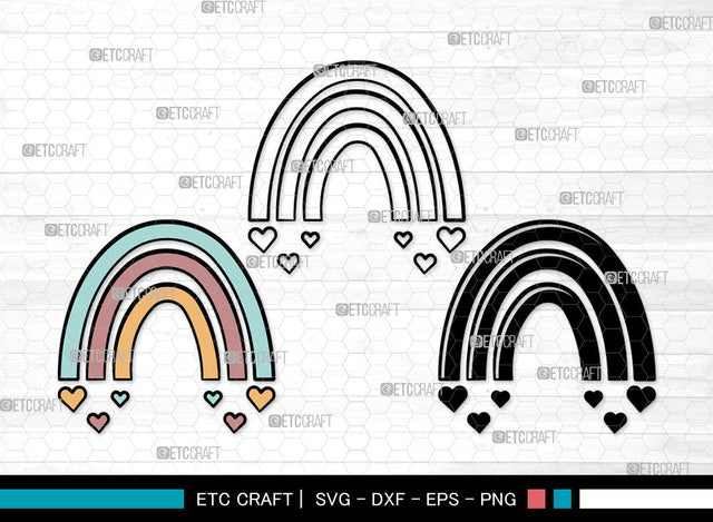 Boho Rainbow Clipart SVG, Rainbow Svg, Pastel Rainbow Svg, Rainbow Doodle Svg, Sweet Rainbow Svg, Leopard Rainbow Svg, Boho Rainbow Svg Bundle SVG ETC Craft 