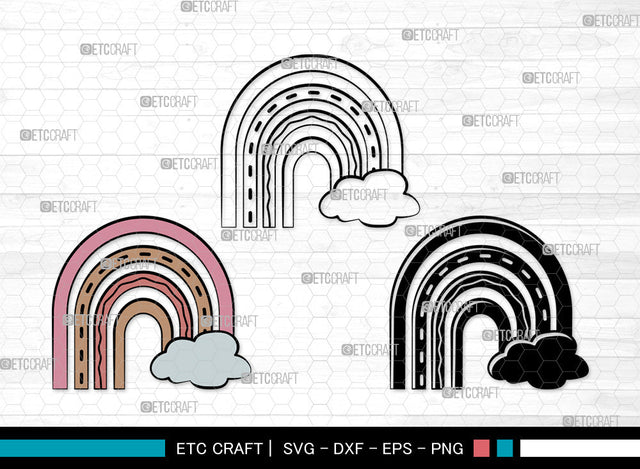 Boho Rainbow Clipart SVG, Rainbow Svg, Pastel Rainbow Svg, Rainbow Doodle Svg, Sweet Rainbow Svg, Leopard Rainbow Svg, Boho Rainbow Svg Bundle SVG ETC Craft 