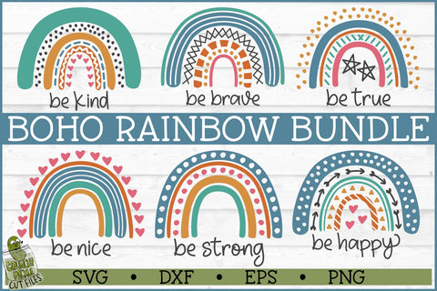 Boho Rainbow Inspirational SVG Bundle SVG Crunchy Pickle 