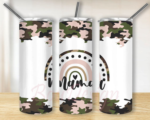 Boho rainbow mama tumbler 20 oz Skinny Tumbler Wrap Sublimation Straight, Tapered PNG Design Sublimation BouDesign 