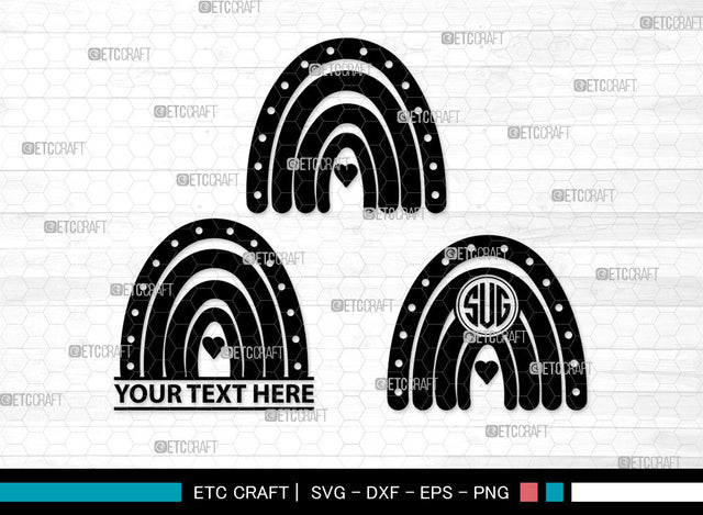 Boho Rainbow Monogram SVG, Rainbow Svg, Pastel Rainbow Svg, Rainbow Doodle Svg, Sweet Rainbow Svg, Leopard Rainbow Svg, Boho Rainbow Monogram SVG ETC Craft 