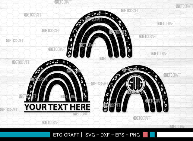 Boho Rainbow Monogram SVG, Rainbow Svg, Pastel Rainbow Svg, Rainbow Doodle Svg, Sweet Rainbow Svg, Leopard Rainbow Svg, Boho Rainbow Monogram SVG ETC Craft 