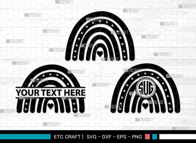 Boho Rainbow Monogram SVG, Rainbow Svg, Pastel Rainbow Svg, Rainbow Doodle Svg, Sweet Rainbow Svg, Leopard Rainbow Svg, Boho Rainbow Monogram SVG ETC Craft 