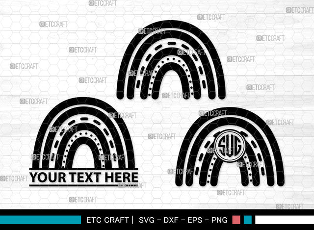 Boho Rainbow Monogram SVG, Rainbow Svg, Pastel Rainbow Svg, Rainbow Doodle Svg, Sweet Rainbow Svg, Leopard Rainbow Svg, Boho Rainbow Monogram SVG ETC Craft 