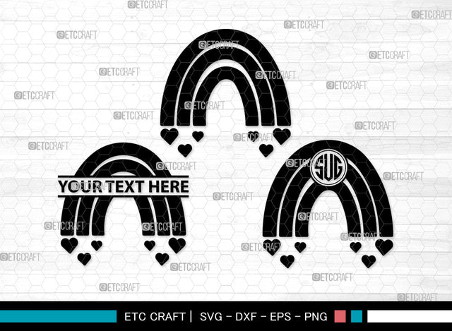 Boho Rainbow Monogram SVG, Rainbow Svg, Pastel Rainbow Svg, Rainbow Doodle Svg, Sweet Rainbow Svg, Leopard Rainbow Svg, Boho Rainbow Monogram SVG ETC Craft 