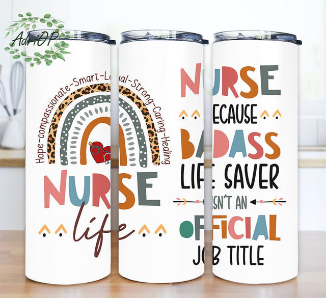 Boho Rainbow Nurse Life 20oz Skinny Tumbler Png, Rainbow Nurse Life Tumbler, Boho Rainbow Tumbler, Nurse Gift, Love Nurse Life Tumbler, Digital Download Sublimation AdriOP 