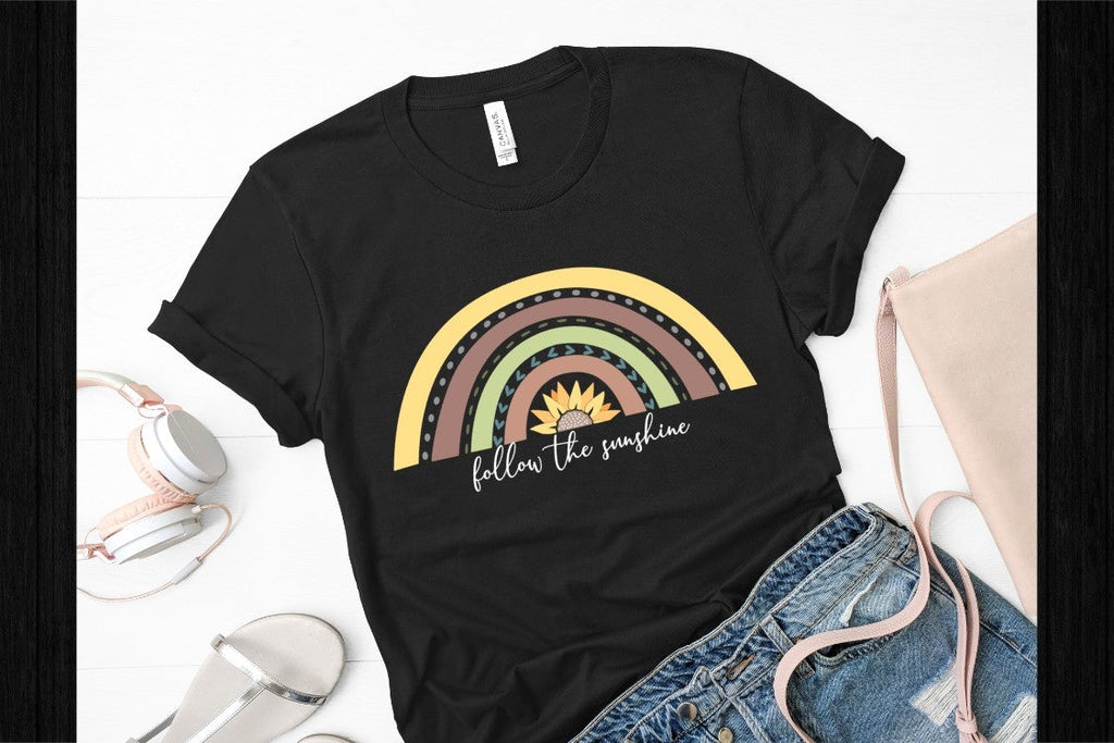 Boho Rainbow | Rainbow Sunflower SVG PNG - So Fontsy
