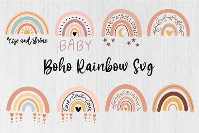 Boho Rainbow svg bunDle, Boho Rainbow Clipart SVG DIYCUTTINGFILES 