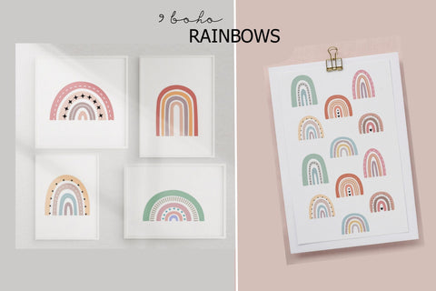 Boho Rainbow SVG cut file-Rainbow Illustrations SVG Deepa 