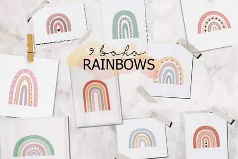 Boho Rainbow SVG cut file-Rainbow Illustrations SVG Deepa 