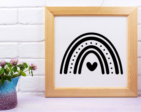 Boho Rainbow SVG, Rainbow Clipart, Rainbow with Heart Cut File, Digital Download, Cricut, Silhouette Cut File SVG MD mominul islam 