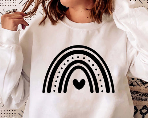 Boho Rainbow SVG, Rainbow Clipart, Rainbow with Heart Cut File, Digital Download, Cricut, Silhouette Cut File SVG MD mominul islam 