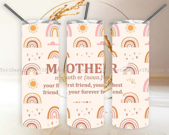 Boho Rainbow Tumbler Sublimation Designs Sublimation ToriDesigns 