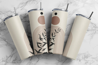 Boho Rainbow Tumbler Template, Abstract Leaves Design Tumbler, Rainbow 20oz Skinny Tumbler, Boho Sublimation Design, Digital Download Sublimation Rabbitmakies 