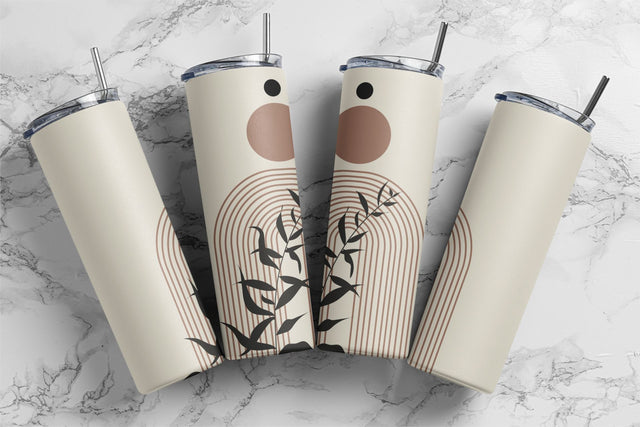 Boho Rainbow Tumbler Template, Abstract Leaves Design Tumbler, Rainbow 20oz Skinny Tumbler, Boho Sublimation Design, Digital Download Sublimation Rabbitmakies 