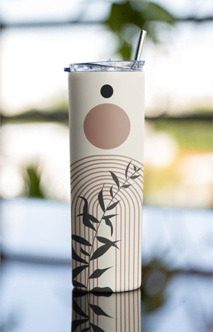 Boho Rainbow Tumbler Template, Abstract Leaves Design Tumbler, Rainbow 20oz Skinny Tumbler, Boho Sublimation Design, Digital Download Sublimation Rabbitmakies 