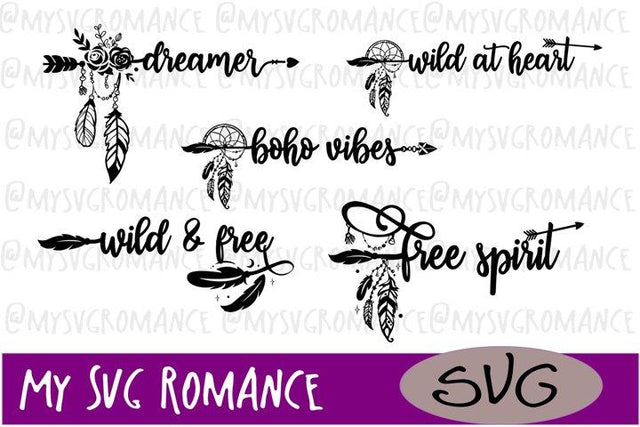 Boho Sayings Bohemian Arrows SVG DXF PNG EPS SVG mysvgromance 