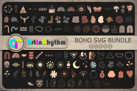 Boho Shape SVG Bundle, Abstract Boho SVG, Boho SVG Files, Boho SVG Bundle SVG Artinrhythm shop 