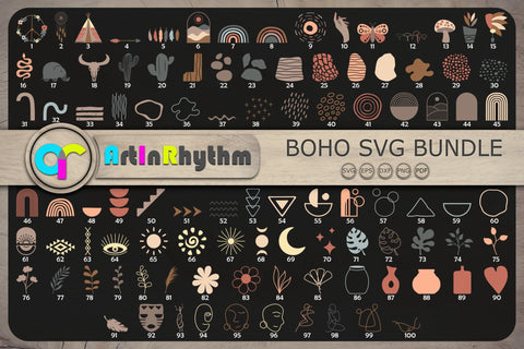 Boho Shape SVG Bundle, Abstract Boho SVG, Boho SVG Files, Boho SVG Bundle SVG Artinrhythm shop 