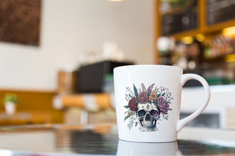 Boho Skull Floral Watercolor Clipart Sublimation Rupkotha 