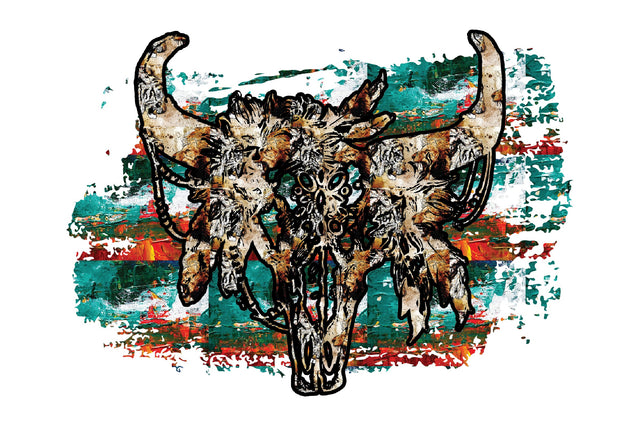 Boho Skull Western Sublimation Sublimation Jagonath Roy 